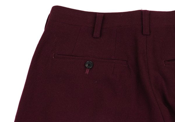 Yohji Yamamoto PH Wool Nylon Tuck Pants Bordeaux Size M