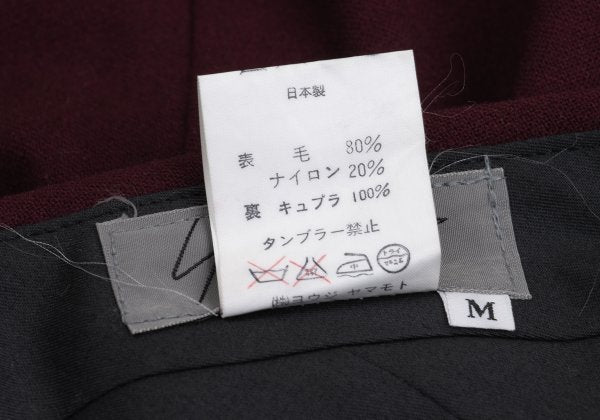 Yohji Yamamoto PH Wool Nylon Tuck Pants Bordeaux Size M