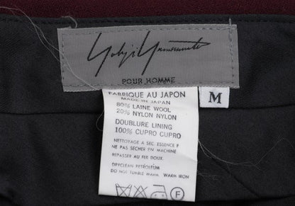Yohji Yamamoto PH Wool Nylon Tuck Pants Bordeaux Size M