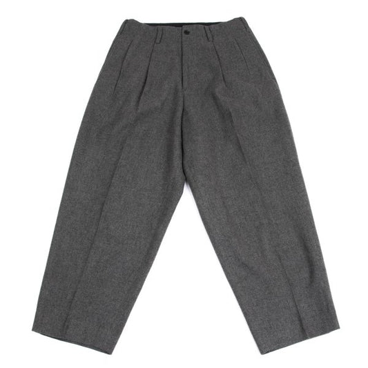 Yohji Yamamoto PH Felt Wool Tuck Tapered Pants Gray Size S