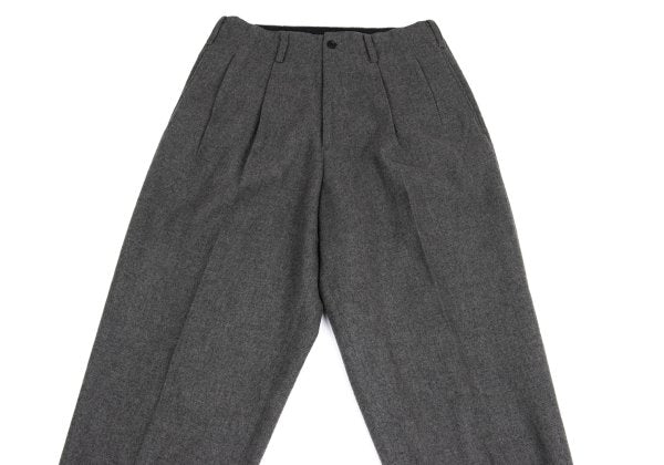 Yohji Yamamoto PH Felt Wool Tuck Tapered Pants Gray Size S