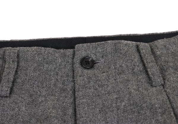 Yohji Yamamoto PH Felt Wool Tuck Tapered Pants Gray Size S