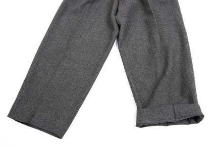 Yohji Yamamoto PH Felt Wool Tuck Tapered Pants Gray Size S