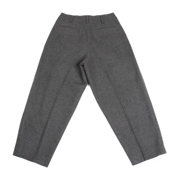 Yohji Yamamoto PH Felt Wool Tuck Tapered Pants Gray Size S