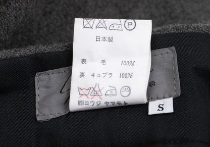 Yohji Yamamoto PH Felt Wool Tuck Tapered Pants Gray Size S