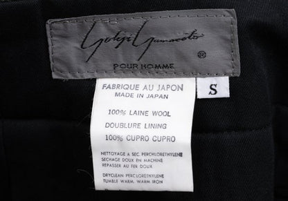Yohji Yamamoto PH Felt Wool Tuck Tapered Pants Gray Size S