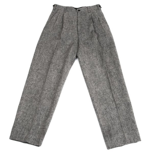 Yohji Yamamoto POUR HOMME Black Wool Two-Tuck Pants Size S