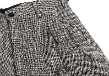 Yohji Yamamoto POUR HOMME Black Wool Two-Tuck Pants Size S