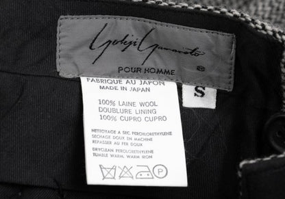 Yohji Yamamoto POUR HOMME Black Wool Two-Tuck Pants Size S