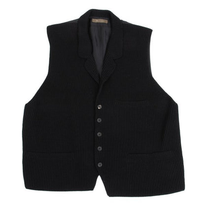 Y's for men Wool Front Knit Panel Vest Black Size M