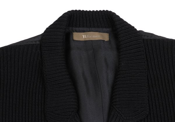 Y's for men Wool Front Knit Panel Vest Black Size M