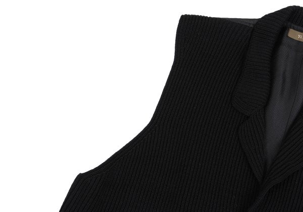 Y's for men Wool Front Knit Panel Vest Black Size M