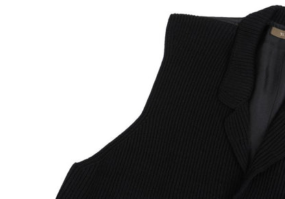 Y's for men Wool Front Knit Panel Vest Black Size M
