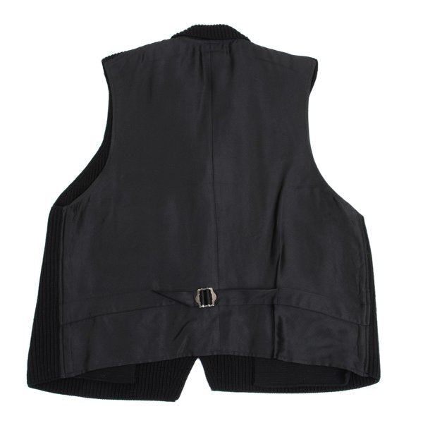 Y's for men Wool Front Knit Panel Vest Black Size M