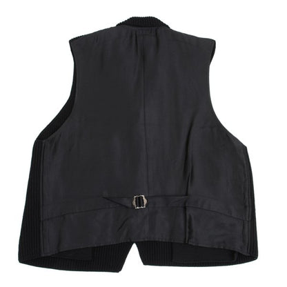 Y's for men Wool Front Knit Panel Vest Black Size M