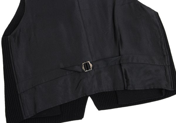 Y's for men Wool Front Knit Panel Vest Black Size M
