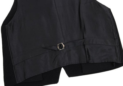 Y's for men Wool Front Knit Panel Vest Black Size M