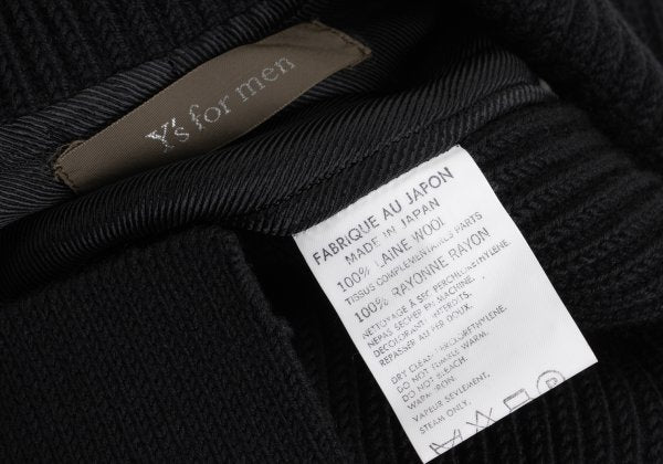 Y's for men Wool Front Knit Panel Vest Black Size M