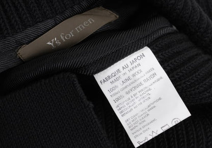 Y's for men Wool Front Knit Panel Vest Black Size M