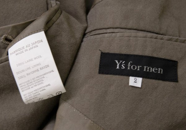 Y's for men Welt Pocket Wool Gabardine Jacket Mocha Size 2