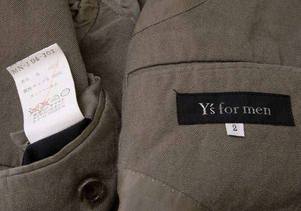 Y's for men Welt Pocket Wool Gabardine Jacket Mocha Size 2