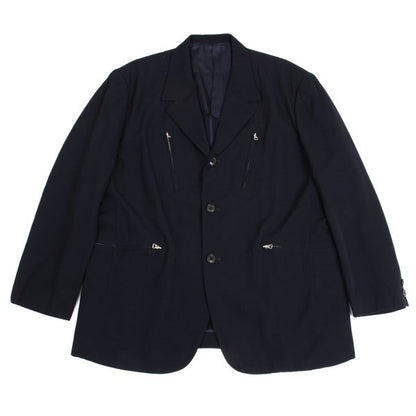 Y's for men Zip Design Wool Gabardine Jacket Navy Size S