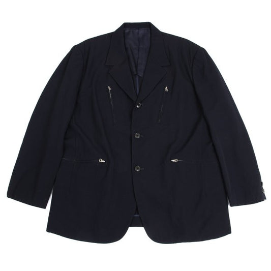Y's for men Zip Design Wool Gabardine Jacket Navy Size S