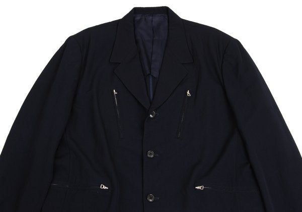 Y's for men Zip Design Wool Gabardine Jacket Navy Size S