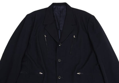 Y's for men Zip Design Wool Gabardine Jacket Navy Size S