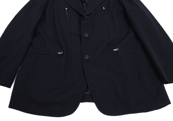 Y's for men Zip Design Wool Gabardine Jacket Navy Size S