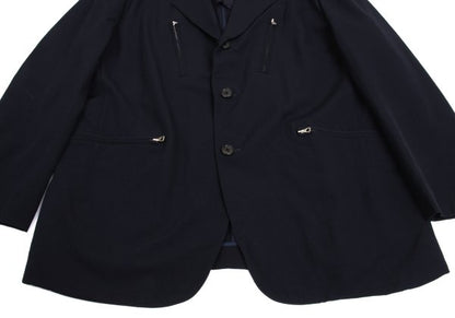 Y's for men Zip Design Wool Gabardine Jacket Navy Size S