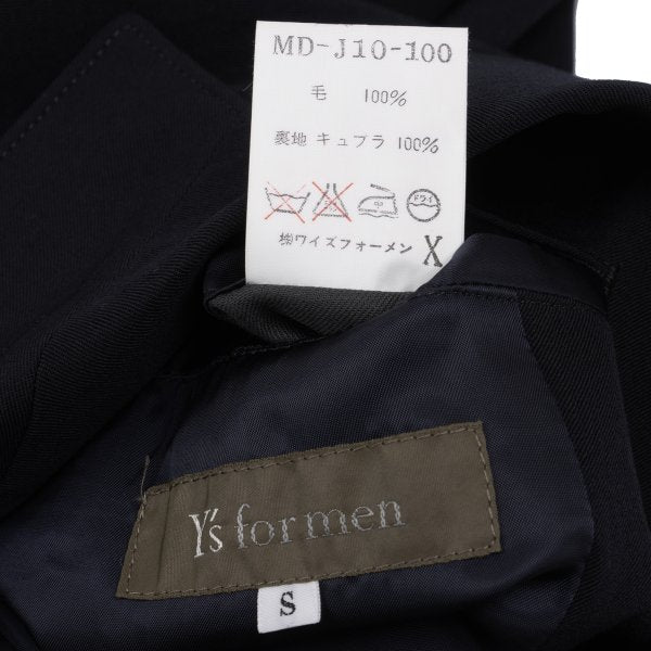 Y's for men Zip Design Wool Gabardine Jacket Navy Size S
