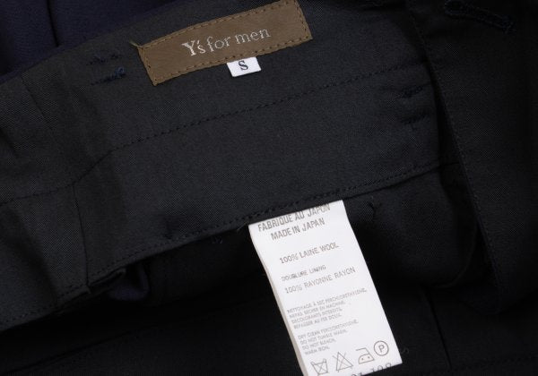 Y's for men 93SS Summer Wool Tuck Tapered Pants Navy Size S