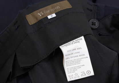 Y's for men Navy Wool Gabardine Tuck Tapered Pants Size 2