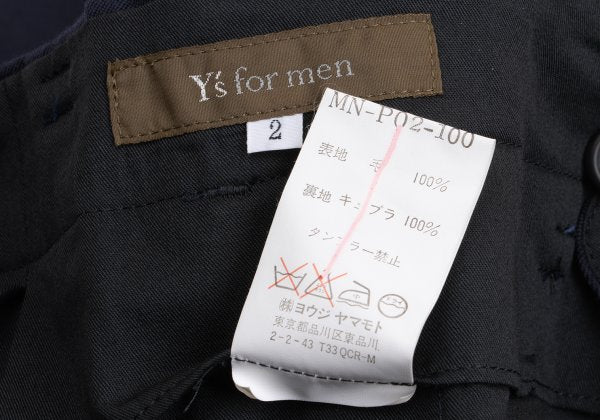 Y's for men Navy Wool Gabardine Tuck Tapered Pants Size 2
