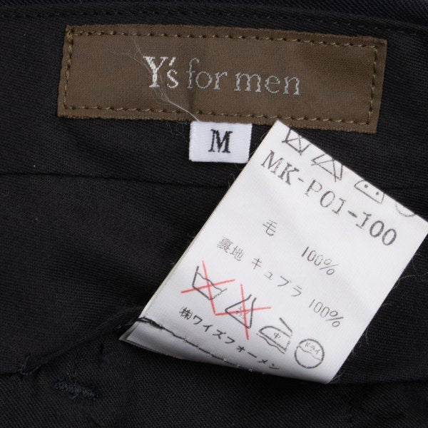 Y's for men Wool Gabardine Tuck Tapered Pants Navy Size M
