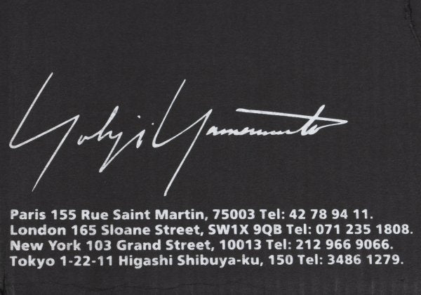 Yohji Yamamoto POUR HOMME E-Z GO 1992 Visual Magazine