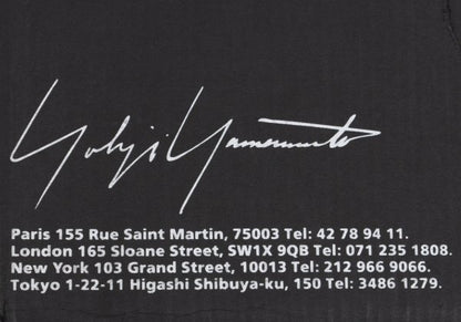 Yohji Yamamoto POUR HOMME E-Z GO 1992 Visual Magazine