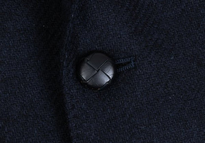 Papas Lanificio di Pray Wool Flap Blazer Navy Size 50L