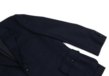 Papas Lanificio di Pray Wool Flap Blazer Navy Size 50L