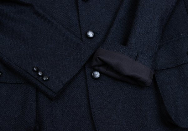 Papas Lanificio di Pray Wool Flap Blazer Navy Size 50L