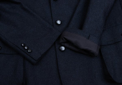 Papas Lanificio di Pray Wool Flap Blazer Navy Size 50L