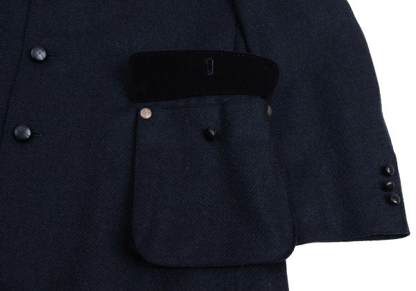 Papas Lanificio di Pray Wool Flap Blazer Navy Size 50L