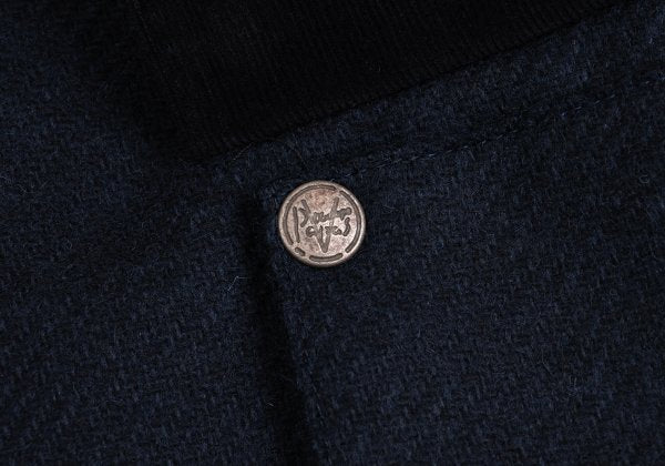 Papas Lanificio di Pray Wool Flap Blazer Navy Size 50L