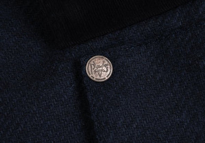 Papas Lanificio di Pray Wool Flap Blazer Navy Size 50L