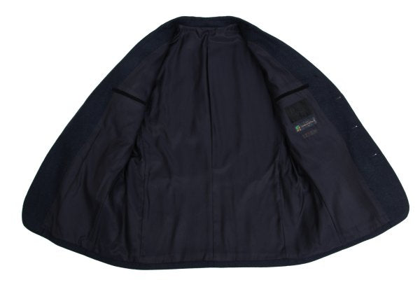 Papas Lanificio di Pray Wool Flap Blazer Navy Size 50L