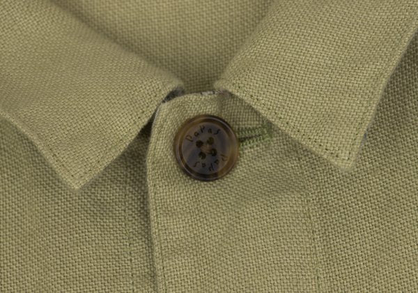Papas Linen Lapel Tuck Design Jacket Chartreuse Size 50L