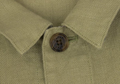 Papas Linen Lapel Tuck Design Jacket Chartreuse Size 50L