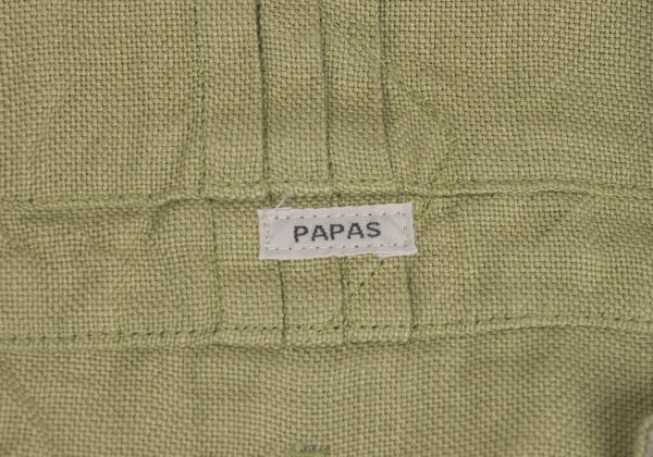 Papas Linen Lapel Tuck Design Jacket Chartreuse Size 50L