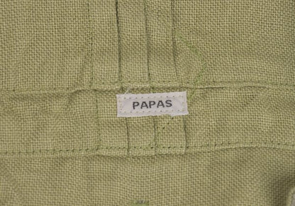 Papas Linen Lapel Tuck Design Jacket Chartreuse Size 50L